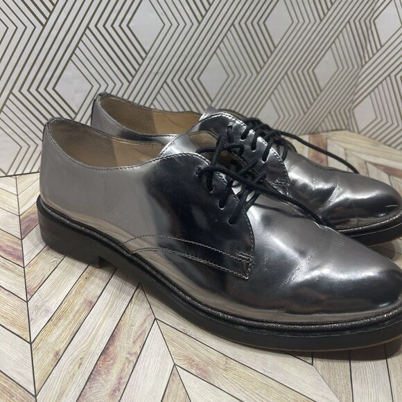 NEW Vince Camuto Ciana‎ Metallic Leather Lace Up Womens Dress Shoes Sz 7.5 K1 - Picture 3 of 10